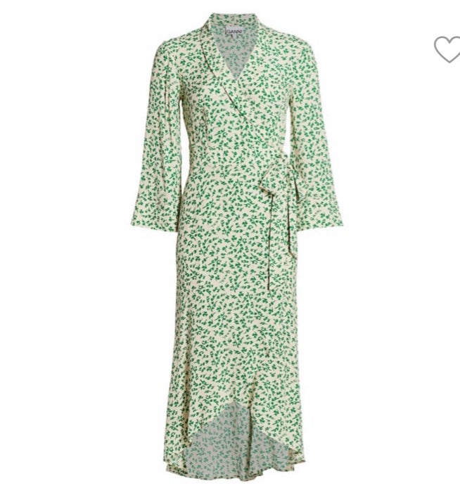 GANNI floral print wrap dress