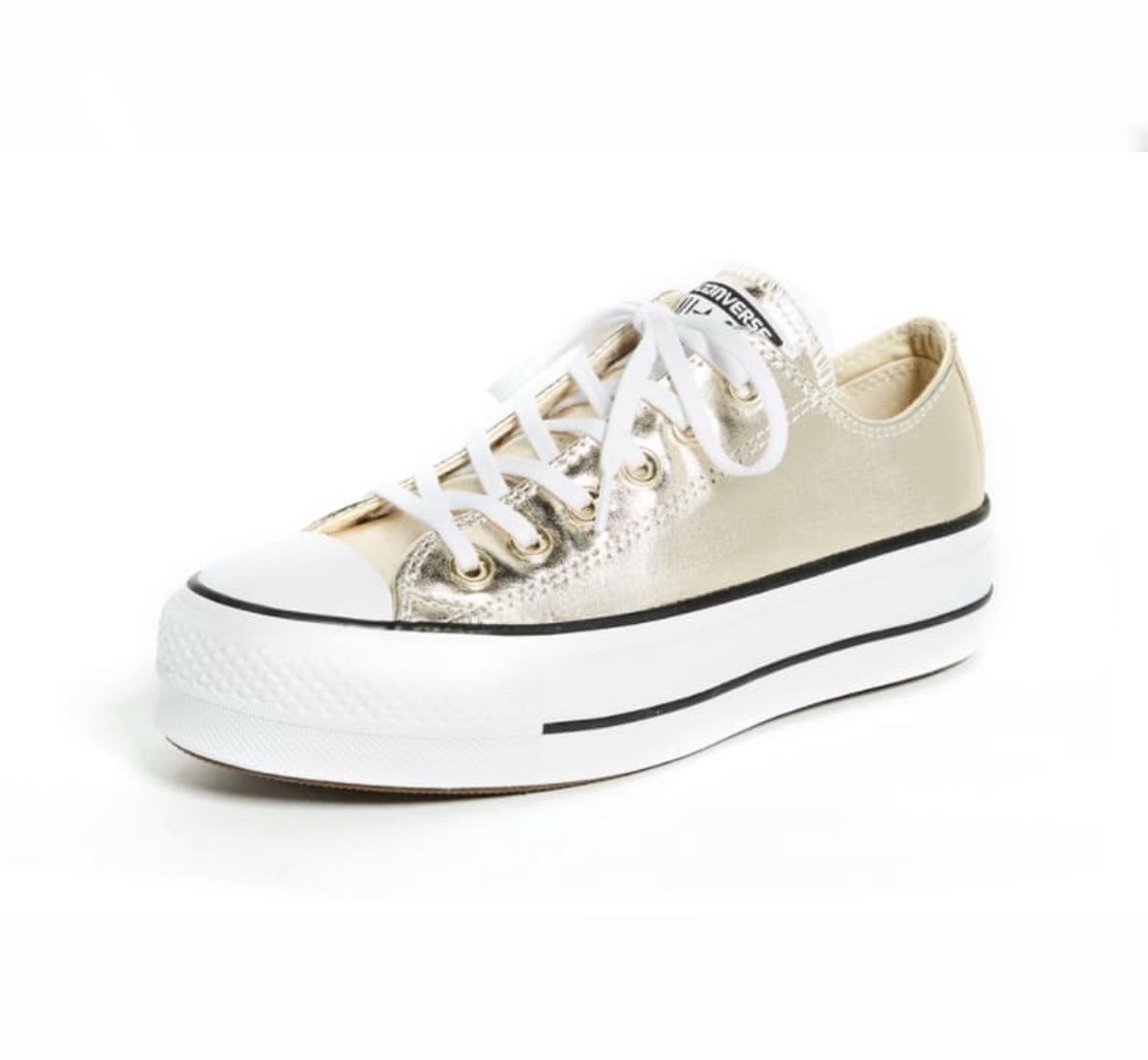 Converse CTAS LIFT PLATFORM OX Gold/Black/White '568630C' Women's Size 10