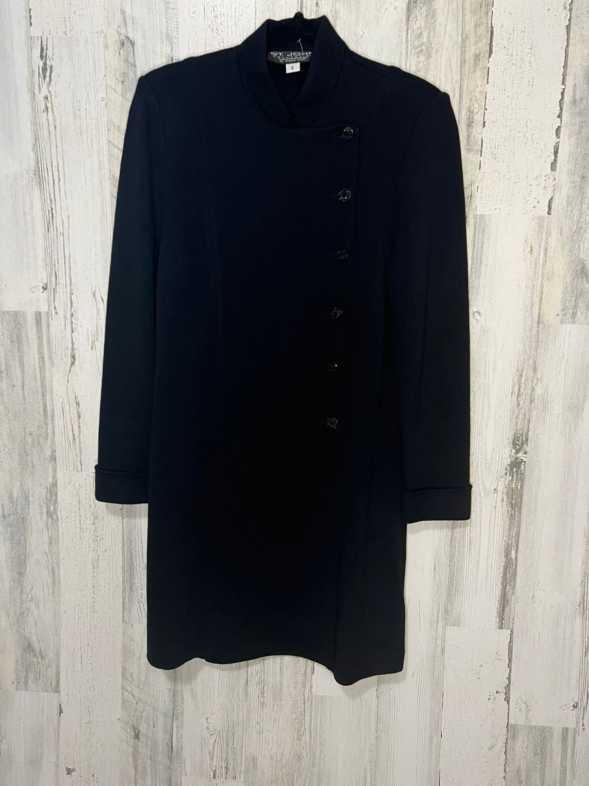 St. John Collection by Marie Grey Coat Jacket Black Size 6