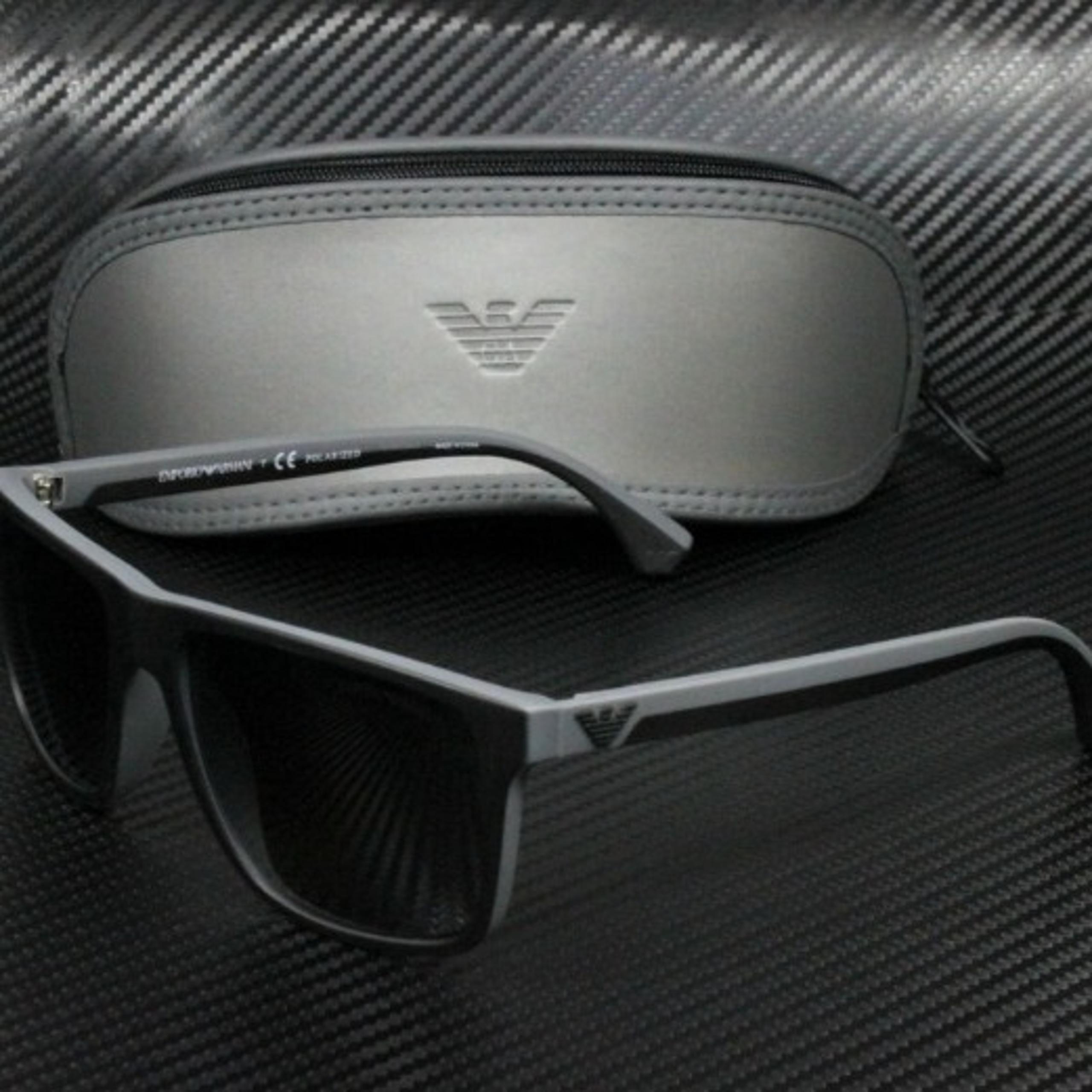 Emporio Armani Men's Black and Grey 56mm Sunglasses!