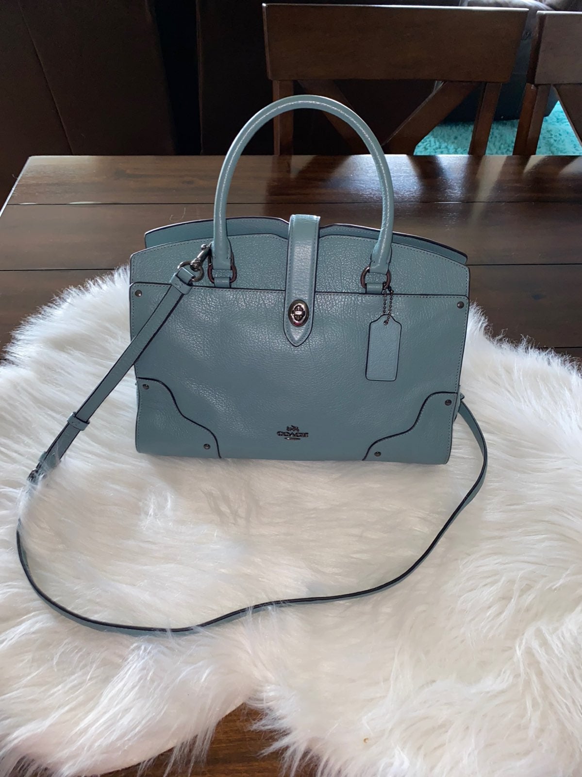 Coach mercer 30 satchel grain leather