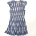 Saylor Blue Ikat Zinnia Smocked Ruffle Mini Dress - Medium