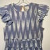 Saylor Blue Ikat Zinnia Smocked Ruffle Mini Dress - Medium