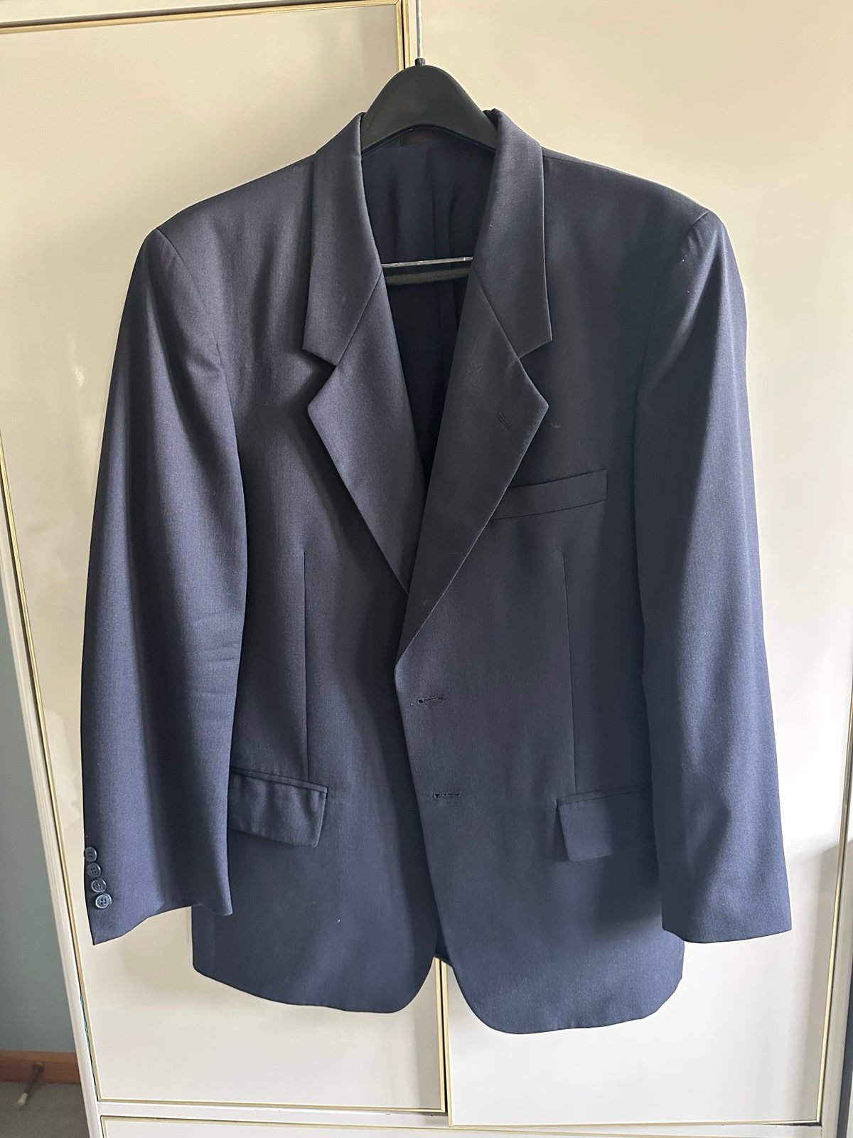 Men navy wool 2 pc Suit