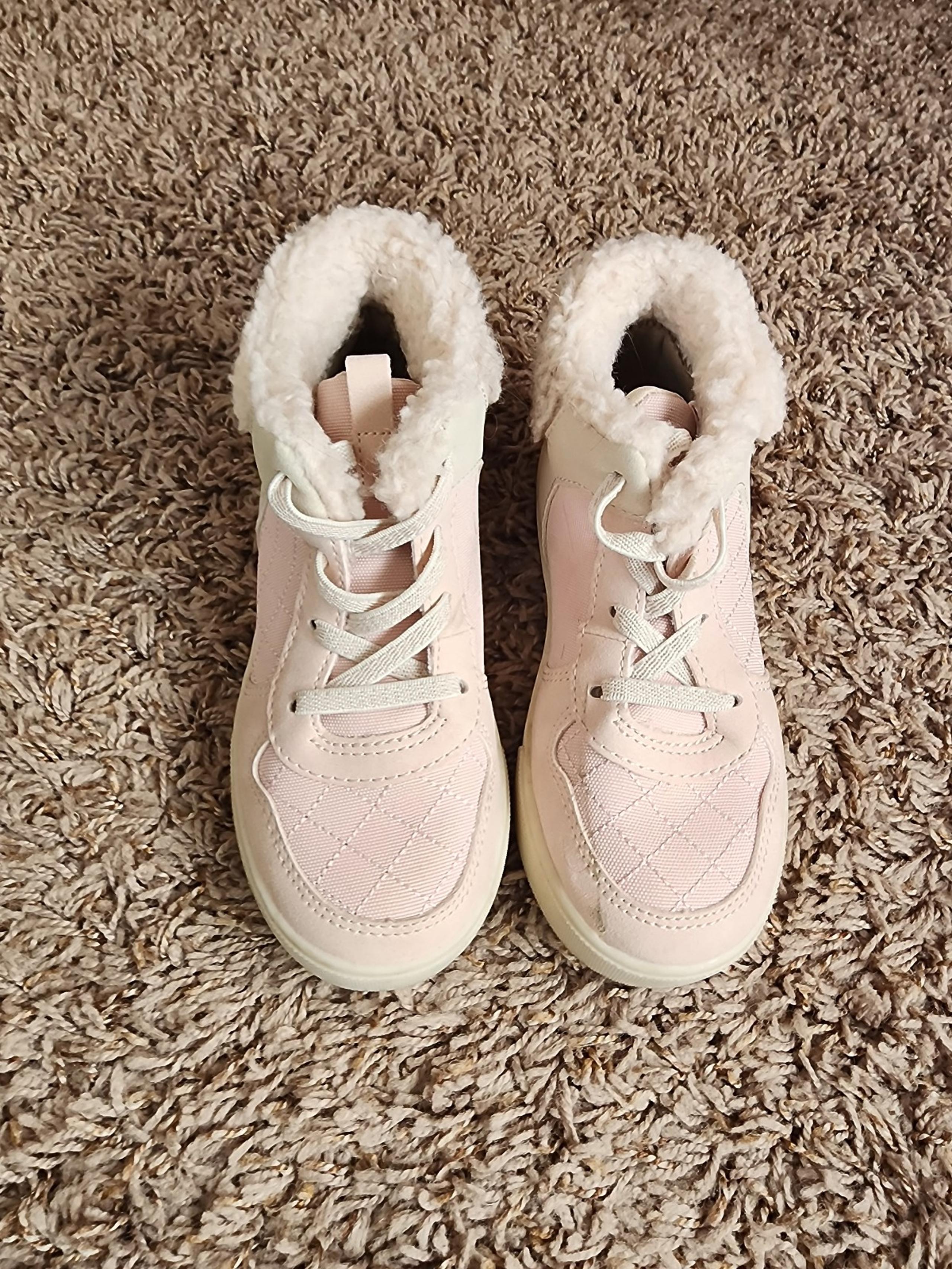 Pink and cream boots