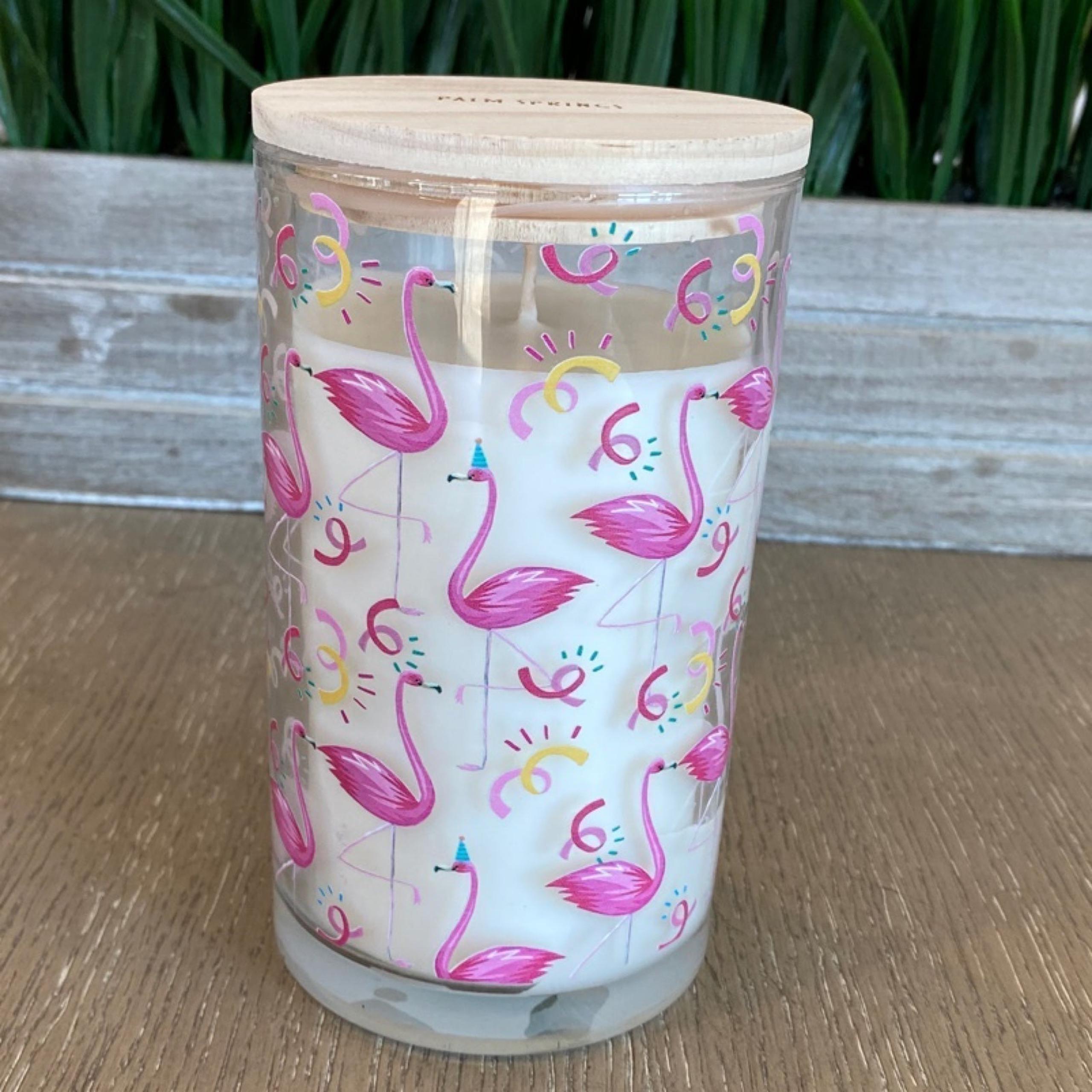 Beautiful Flamingo Tropical Paradise 15oz  Scented Candle/ Pink Pineapple