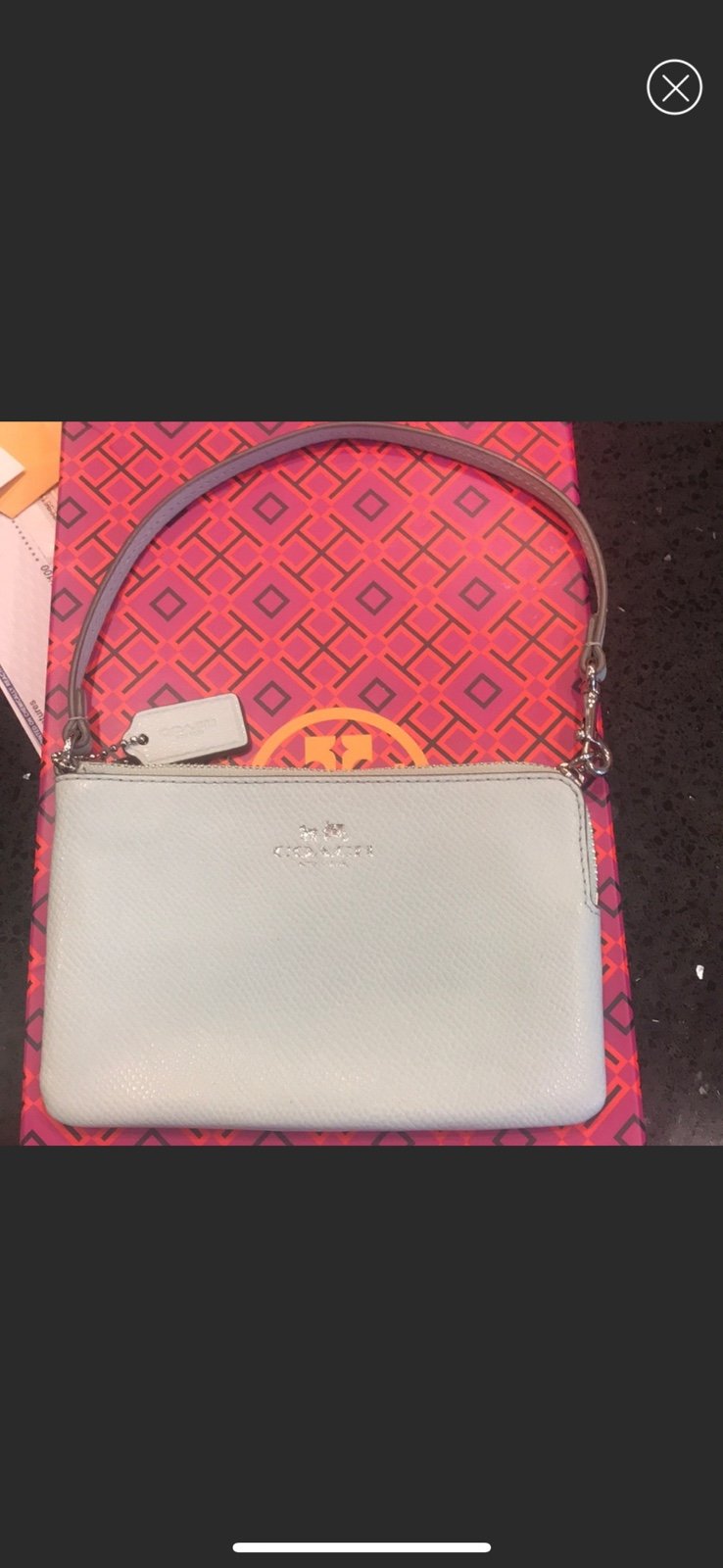 Coach wristlet mint green