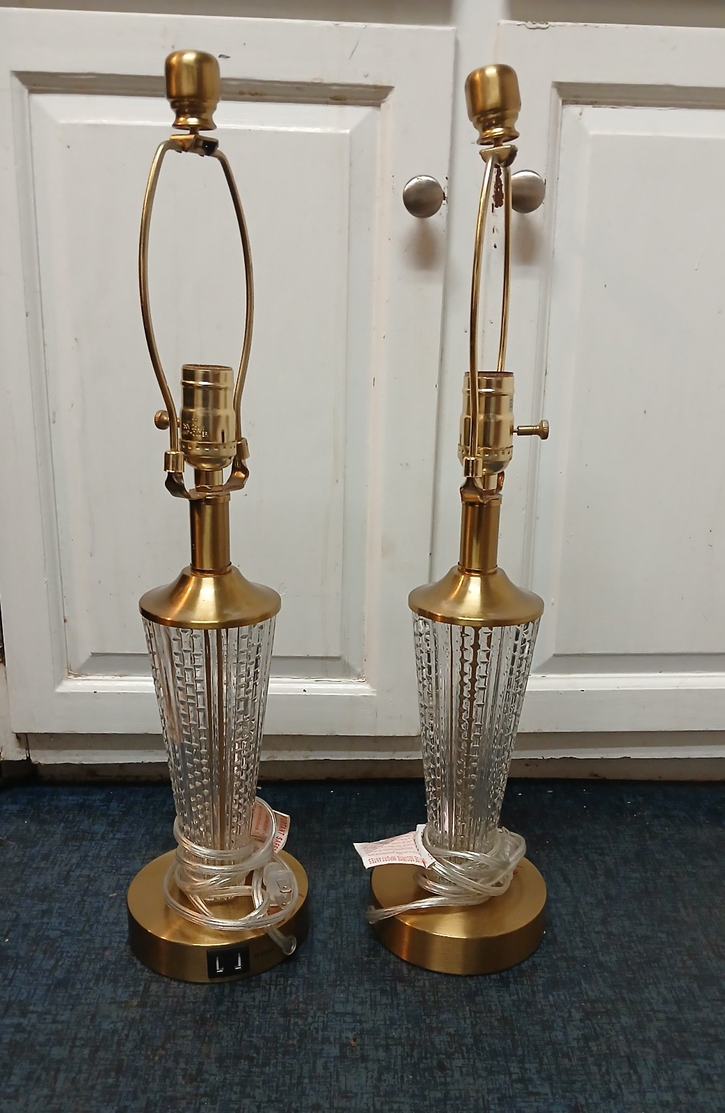 TWO CRYSTAL USB TABLE LAMPS
