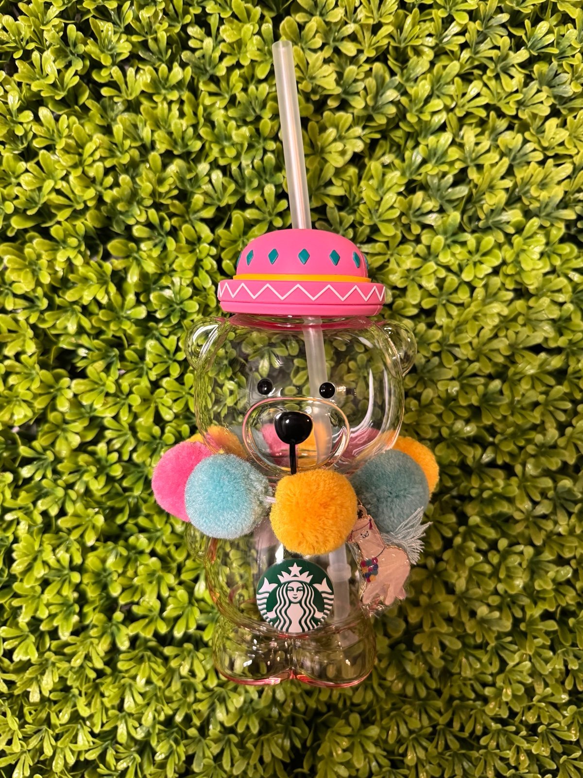 Starbucks alpaca bear glass cup
