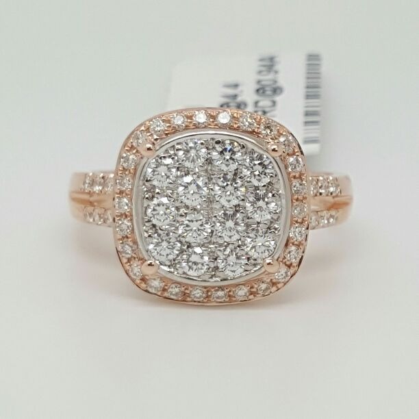 0.94 Ct real diamond 14k rose gold ring