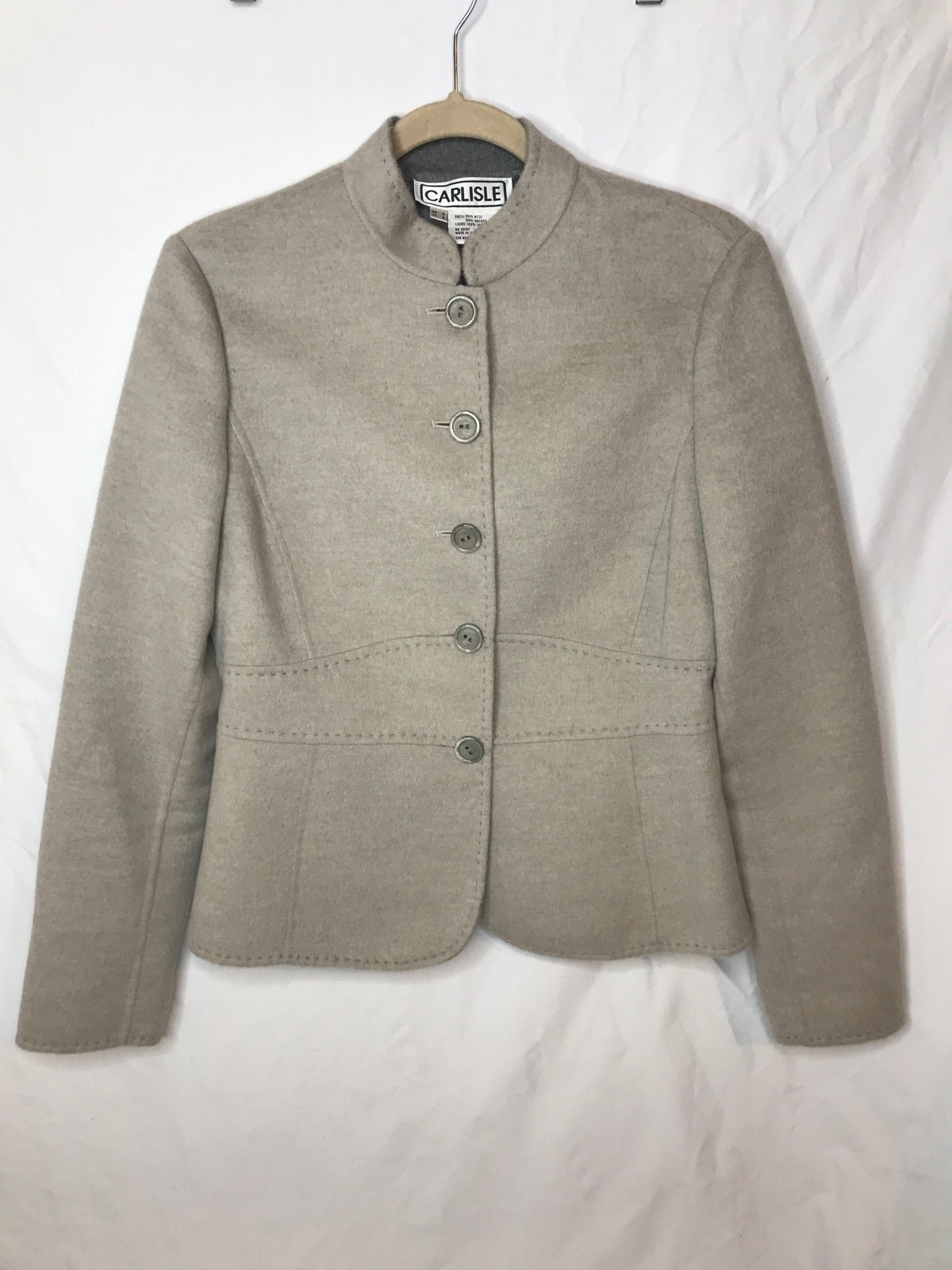 Carlisle Cream Wool Angora Blend Blazer Size 4 Jacket Gently used