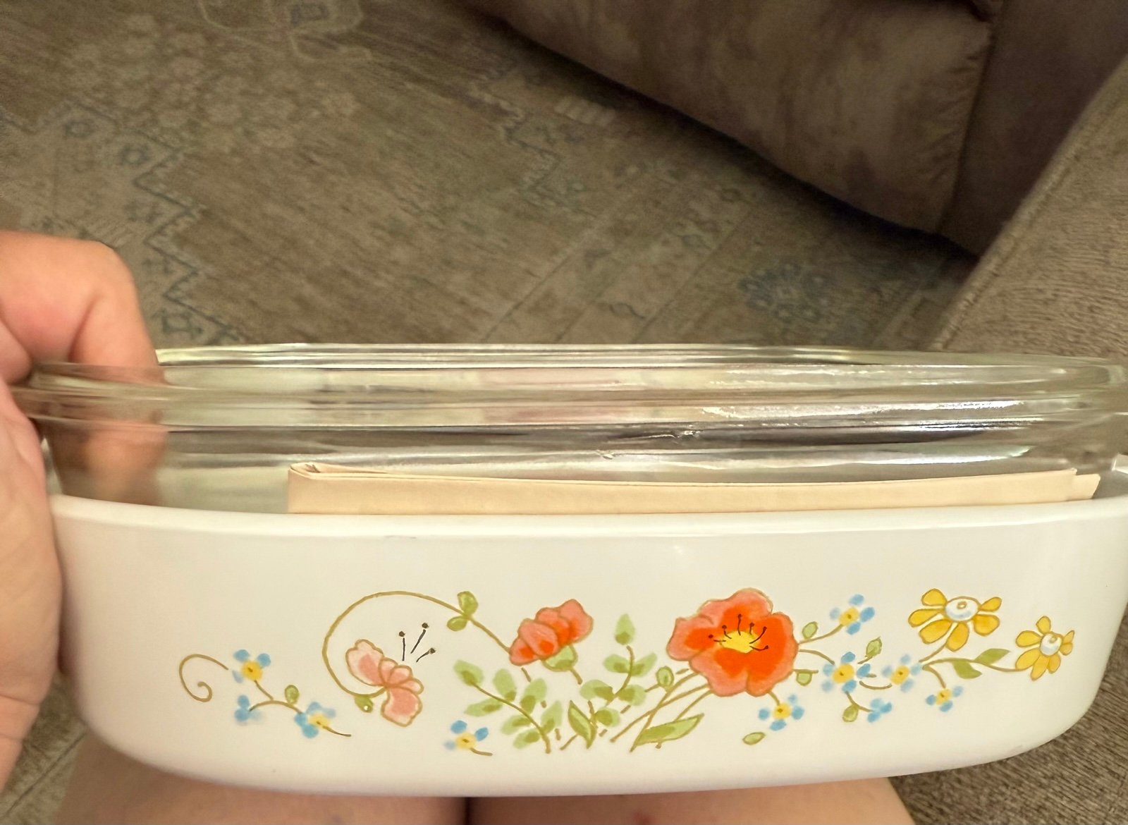 Vintage Wildflower Corning Wear Casserole Dish