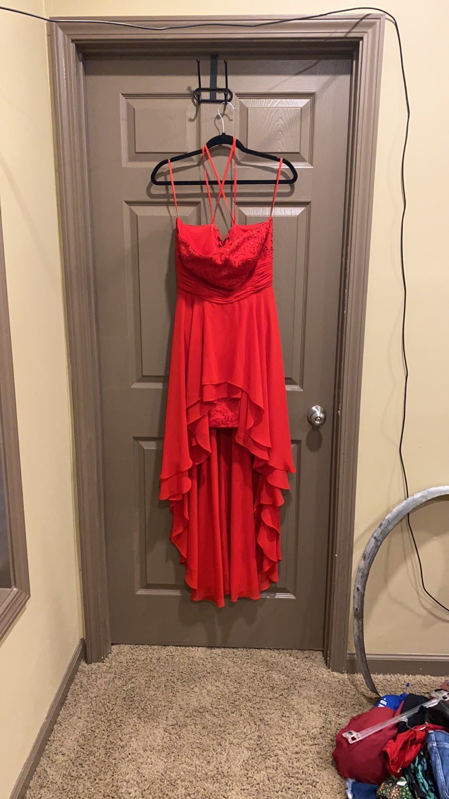 red high low dress