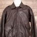 VINTAGE STUART McGUIRE BROWN REAL LEATHER FULL ZIP BOMBER JACKET MENS 2XL XXL