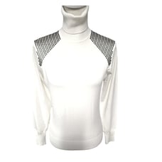 Per Se White Turtleneck with Stud Detail