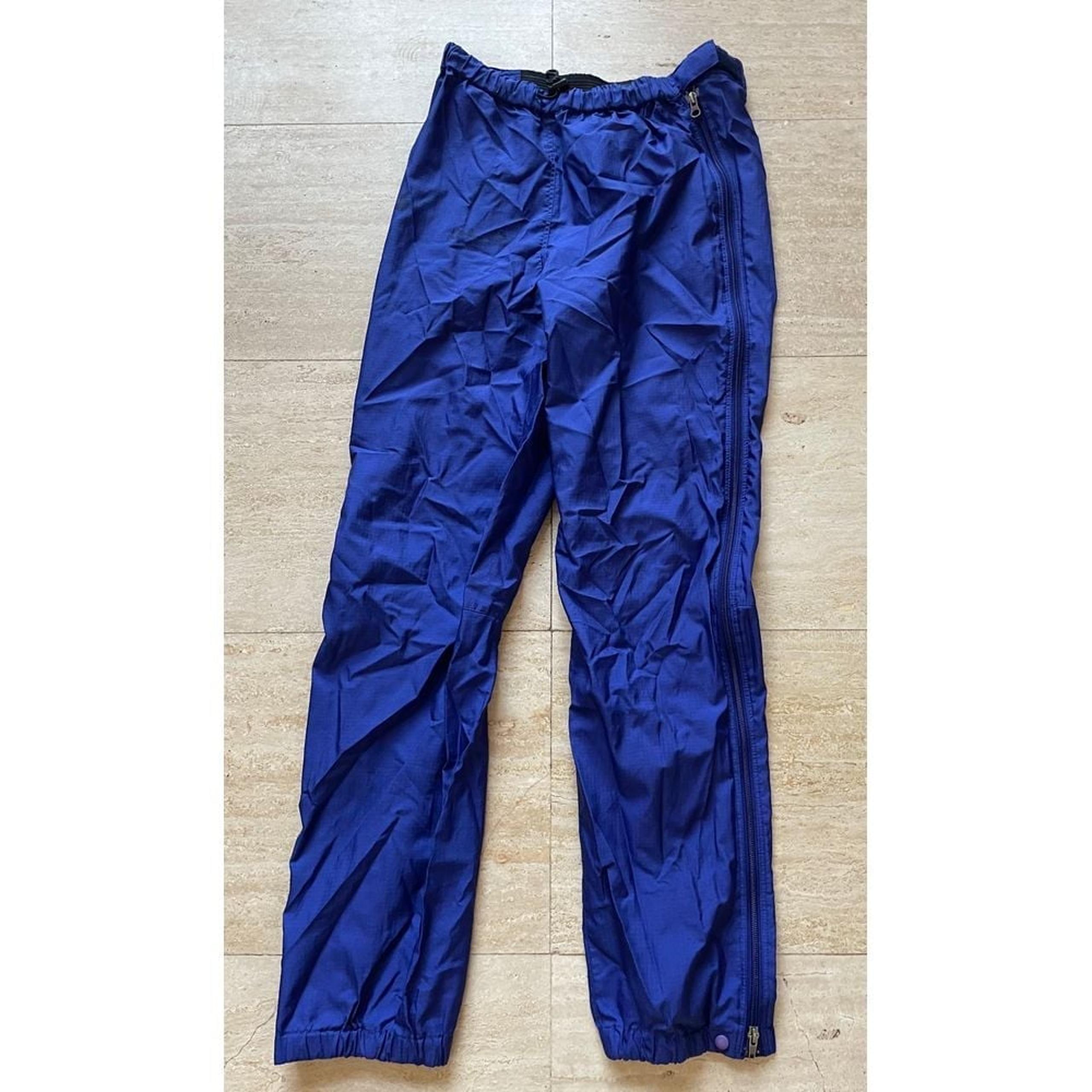 Vintage Patagonia women Blue Waterproof windbreaker Track Pants w Side Zippers M