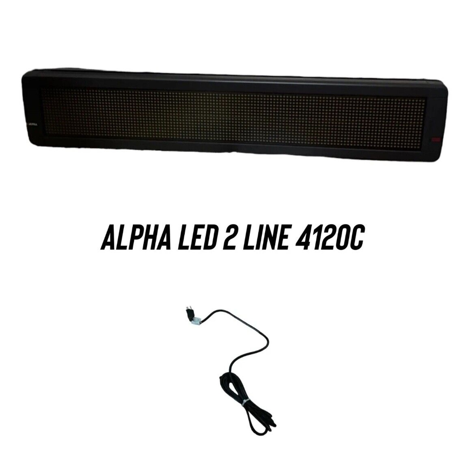 Alpha 4120C LED 3 Color, 2 Line Electronic Display Sign Message Ad Board EUC