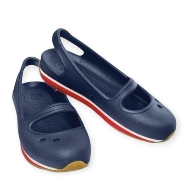 Crocs Retro Mary Jane Toddler Girl Slingback Flats Navy Size 8 NEW