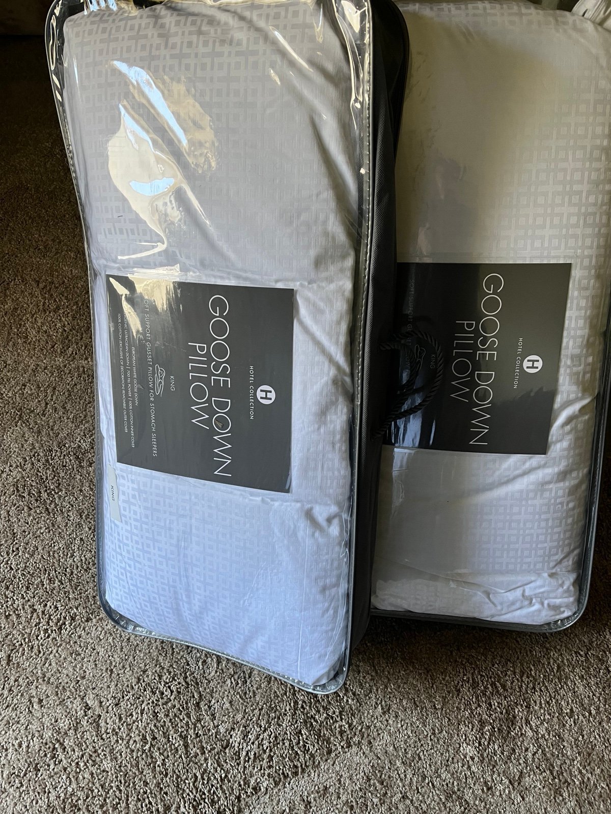 Hotel collection goose down pillows king