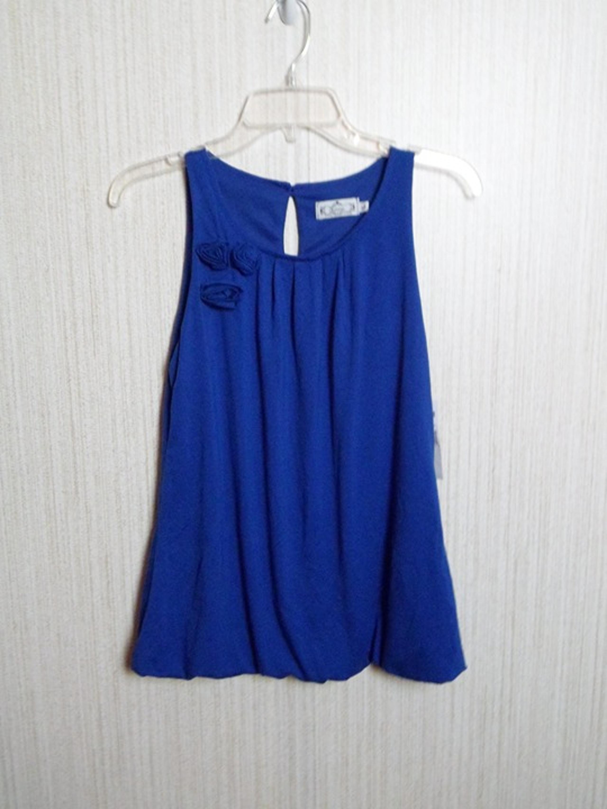 New Ladies Trixxi Clothing Company Blue Sleeveless Tunic Tank Large