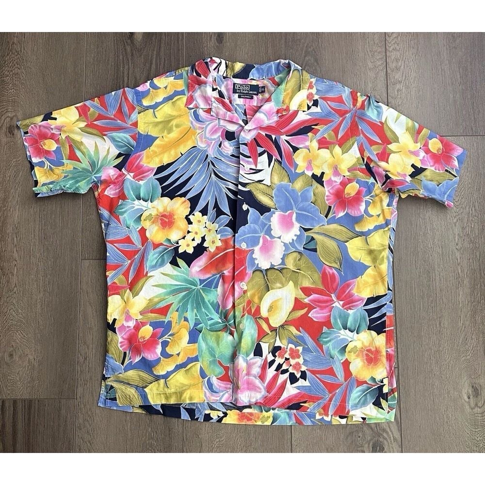 Polo by Ralph Lauren Caldwell Hawaiian Tropical Floral Polo Size XL