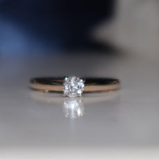 14k Yellow Gold Engagement Ring .23ct Sz 6 m8724a