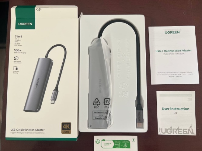 Revodok 7 in 1 USB-C Hub with 4K HDMI, 100W Power Delivery, USB-C & 2 USB