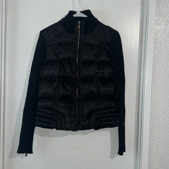 C -Bebe Black Bomber Puffer Ski Jacket Sweater Sleeve Size L