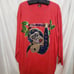 Vintage Shirt Sequin Monkey Gold Metallic Trim One Size Fits Most Poly Cotton