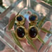 Vintage 1980's Unsigned GIVENCHY Carved Genuine Lapis Scarab Pierced