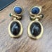 Vintage 1980's Unsigned GIVENCHY Carved Genuine Lapis Scarab Pierced