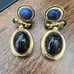 Vintage 1980's Unsigned GIVENCHY Carved Genuine Lapis Scarab Pierced
