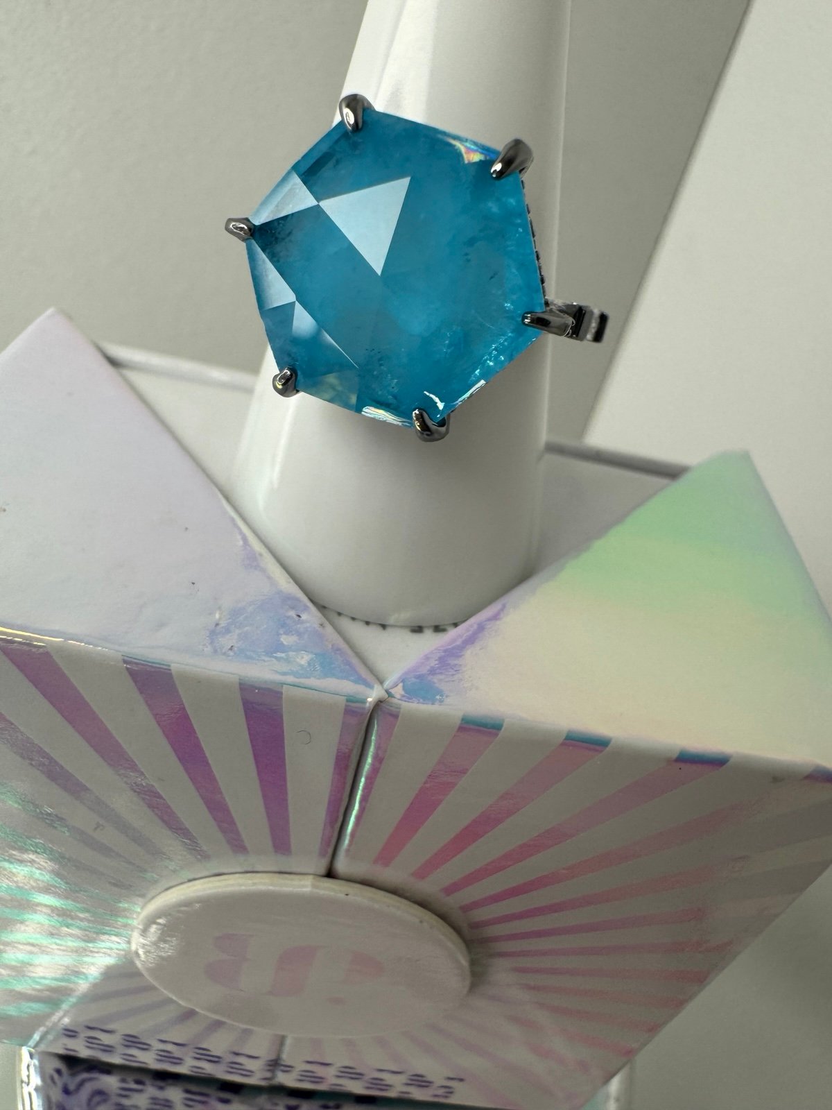RG 57593 ‘SEE YOUR INNER PEACE’ color changing stone Blue Topaz to Rhodolite