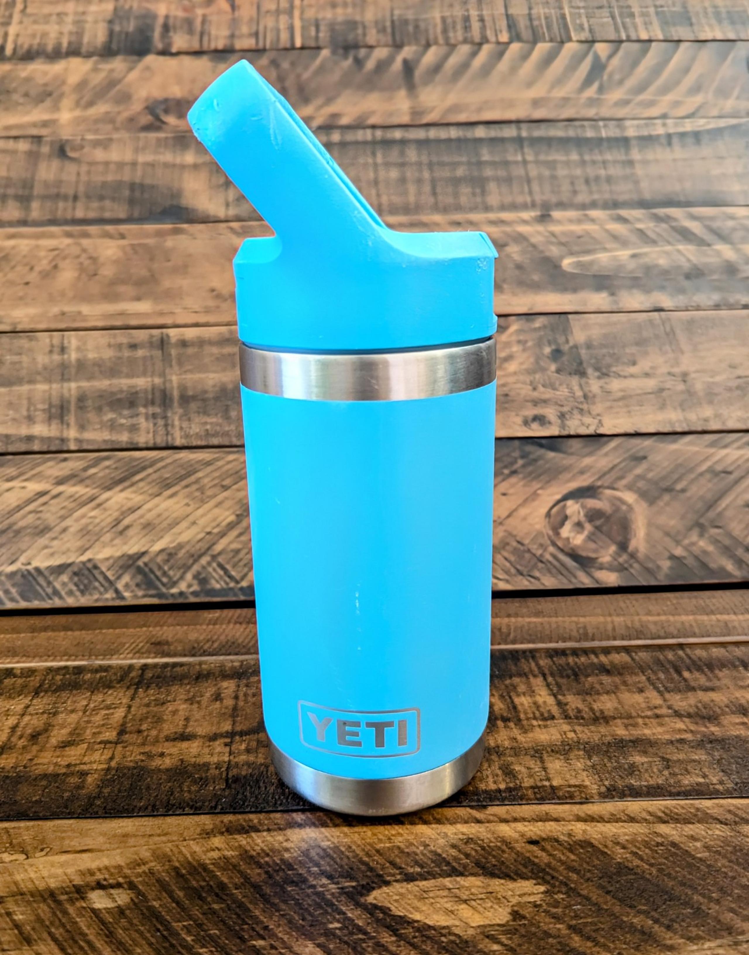 Yeti Rambler JR Tropical Blue 12oz Bottle Screw On Lid With Straw Cap