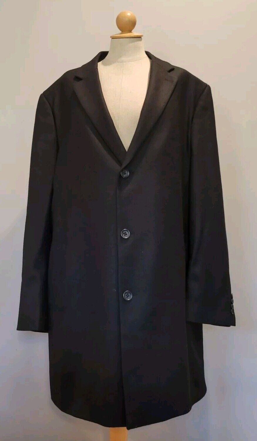 Nordstrom Men's Shop 3-Button Wool Coat Black Mens Size 48L