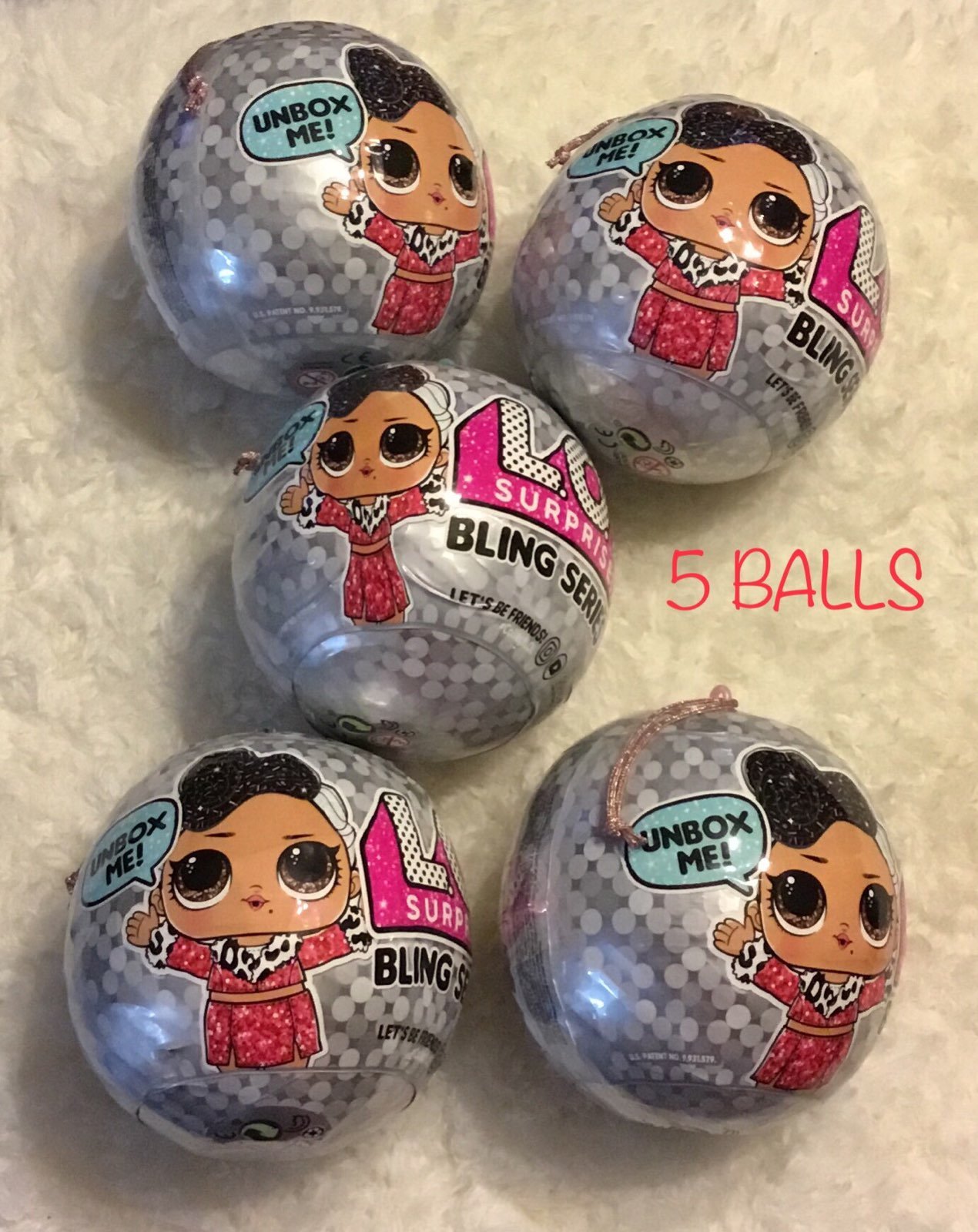 5 LOL Surprise Bling Series Balls - New
