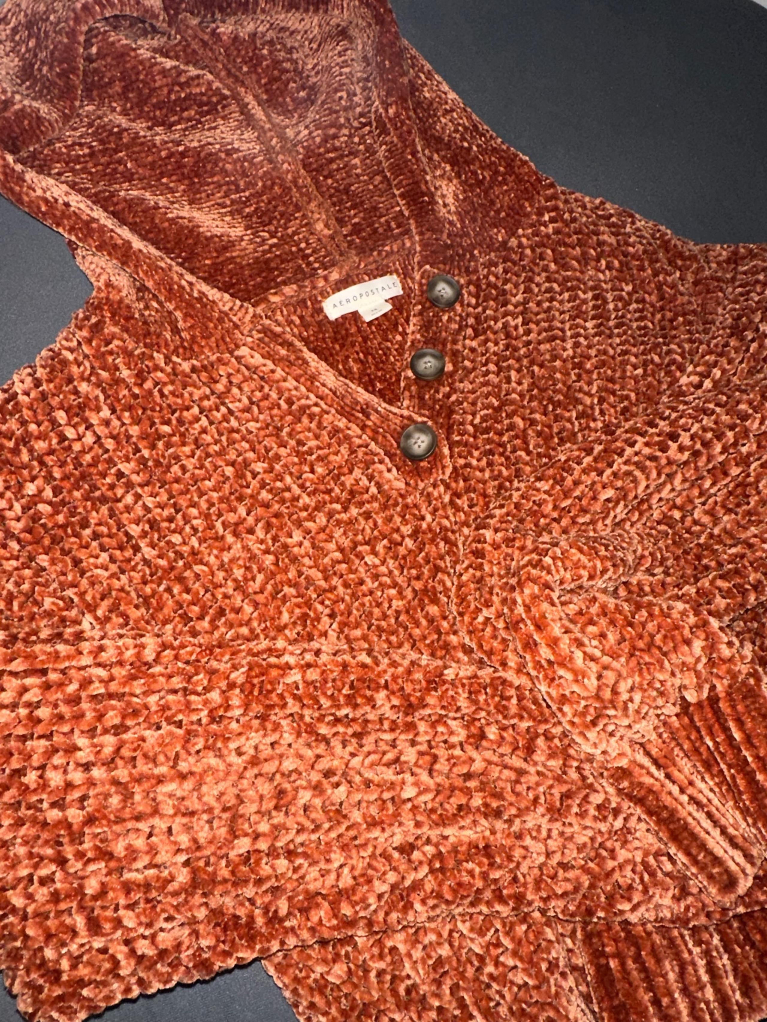 Aeropostale Knitted Brown Hooded Sweater