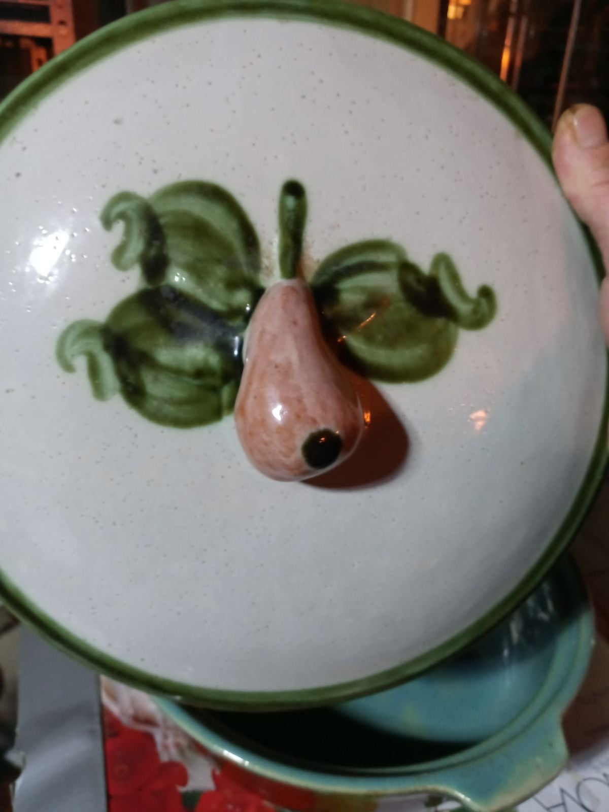 Large Stoneware Covered Pot