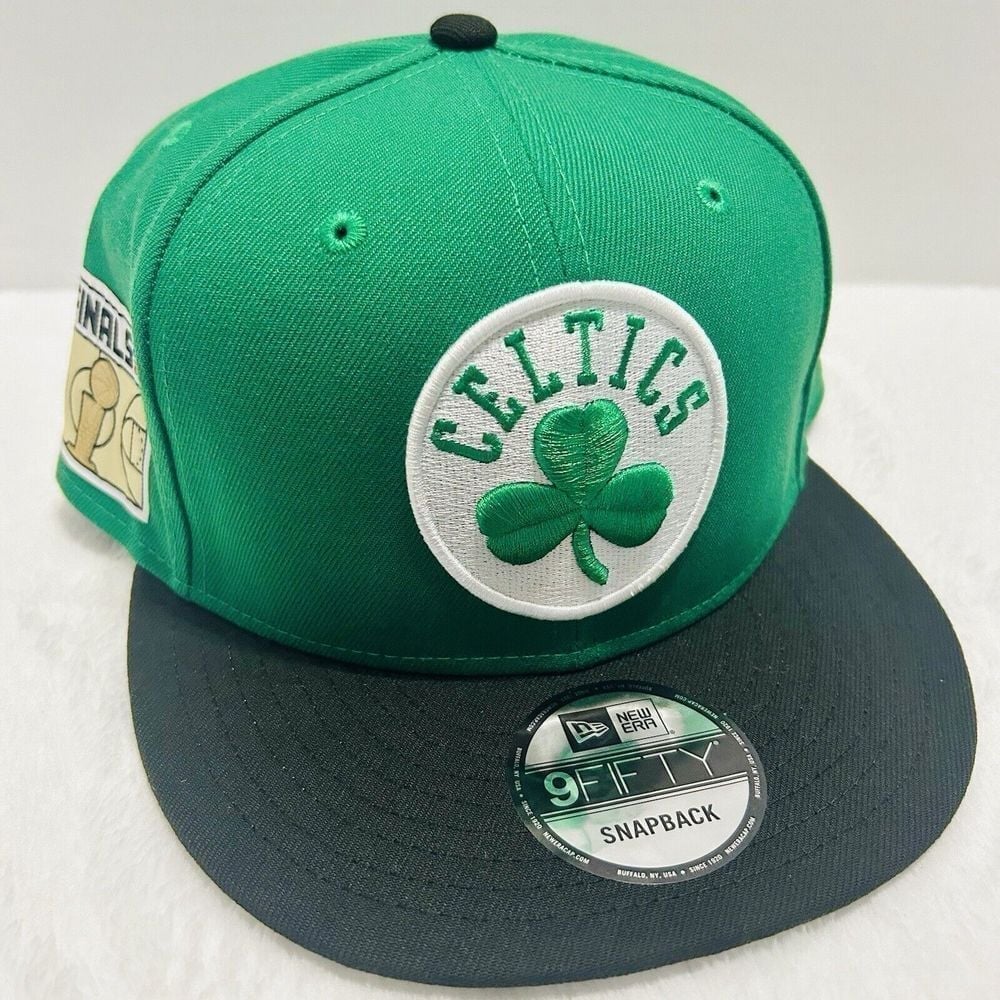 New Era Boston Celtics Finals Patch 2-Tone 9FIFTY Snapback Hat Adjustable Green