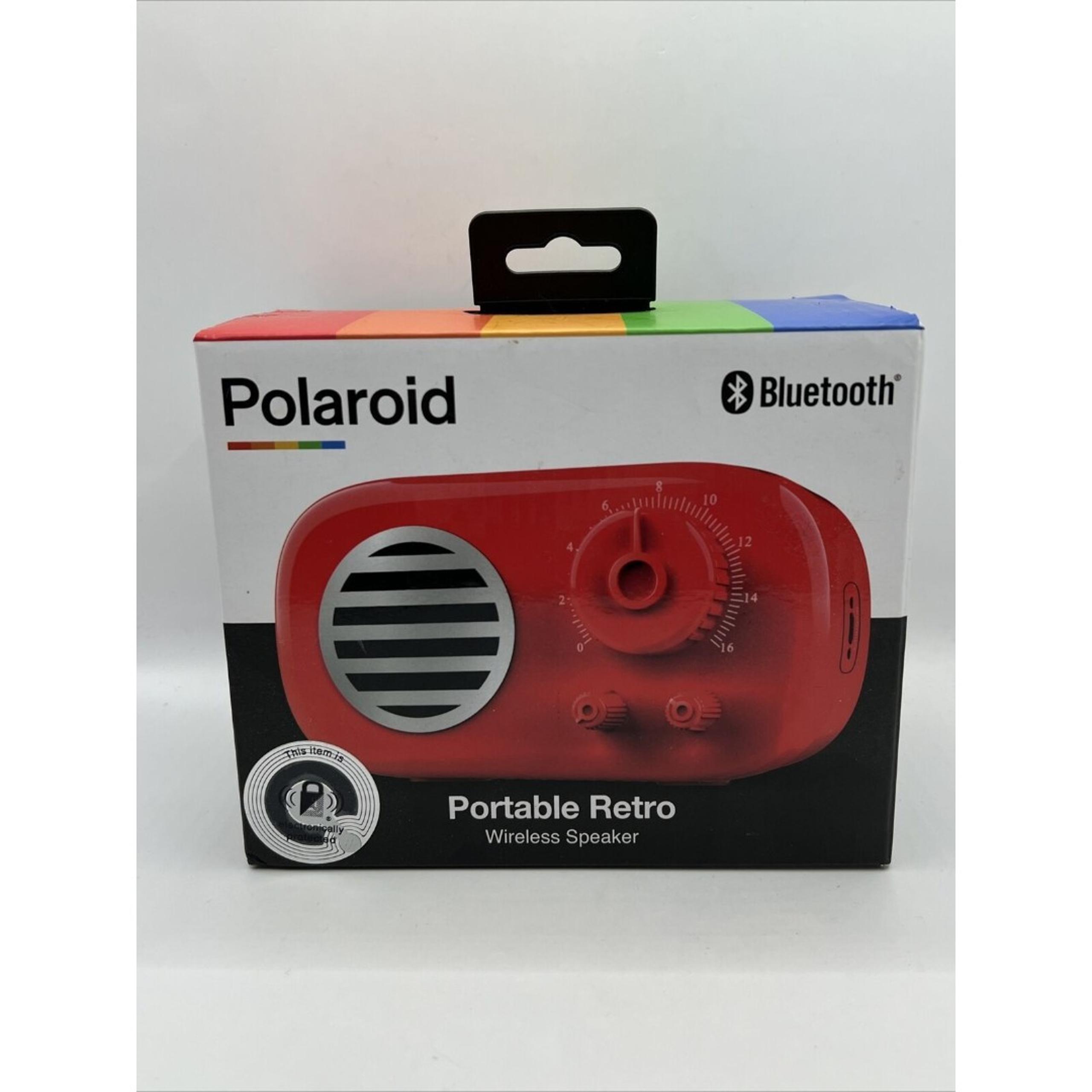 NIB Polaroid Retro Wireless Bluetooth Speaker Red Portable Wireless Speaker