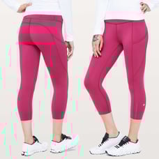 Lululemon Fast & Free Crop II Sz 10 *Nulux 19 In Star Ruby