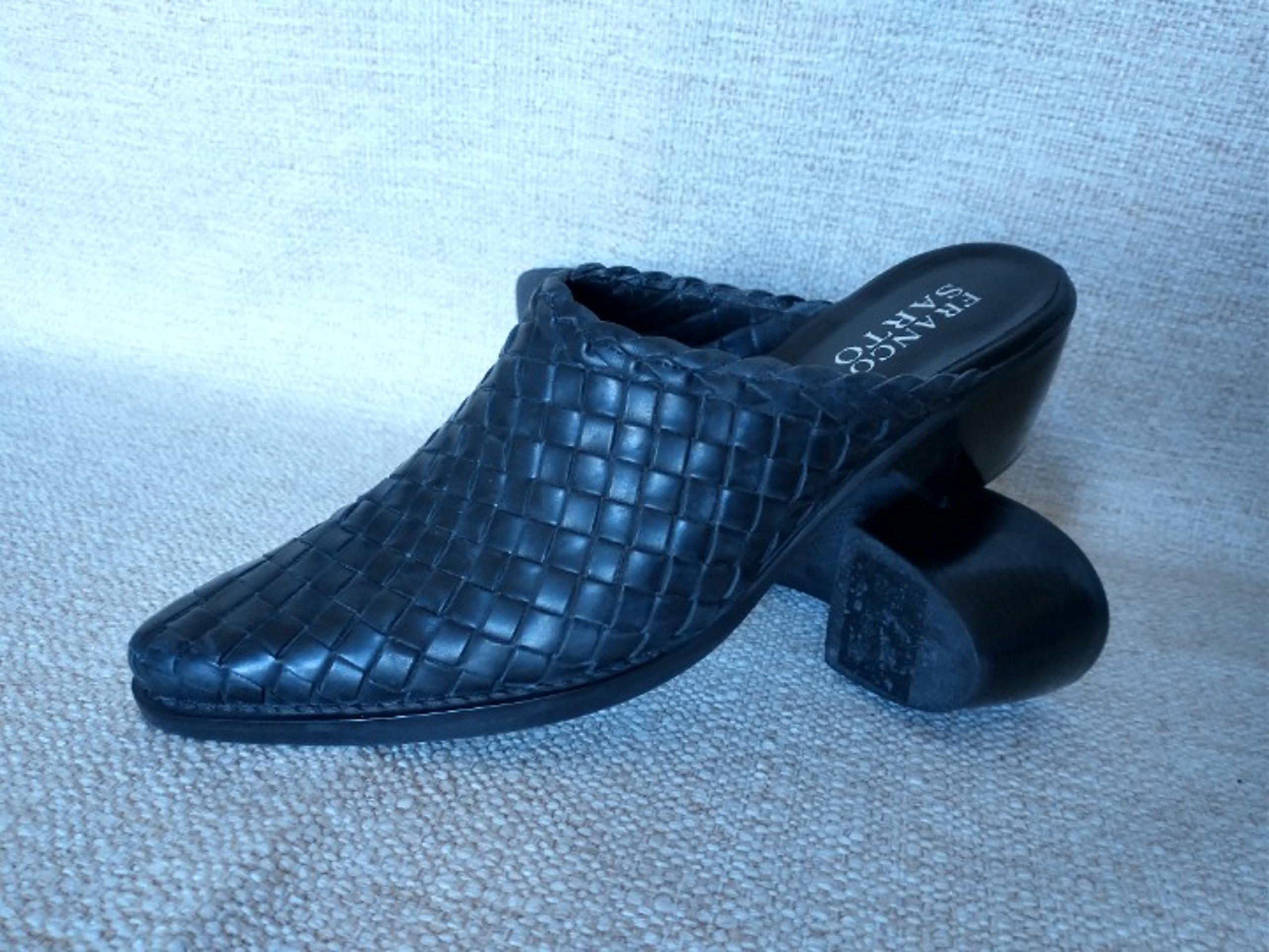 FRANCO SARTO Black Woven Leather Mule