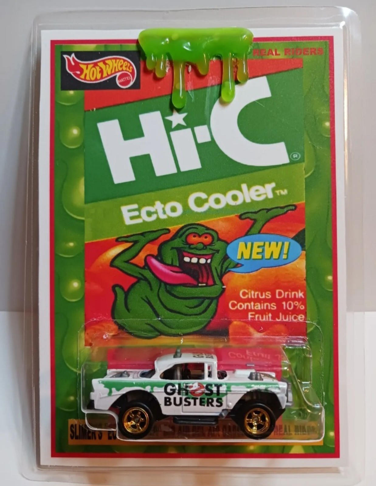 HotWheels Big Air Bel Air Gasser Slimer Ghostbusters HI C Ecto Cooler Drink W/RR