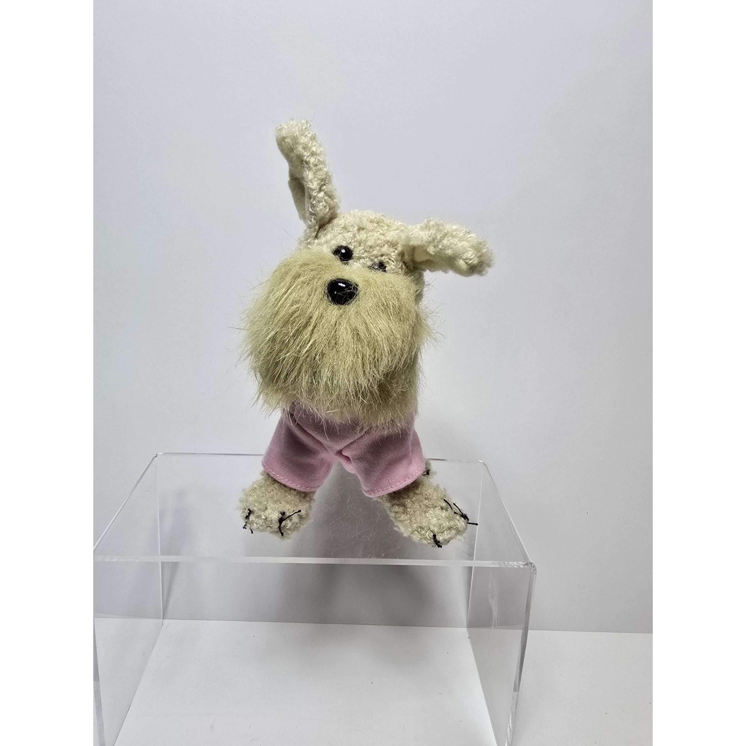 Tolly Tots tan terrier puppy dog plush wearing pink shirt small stuffed animal