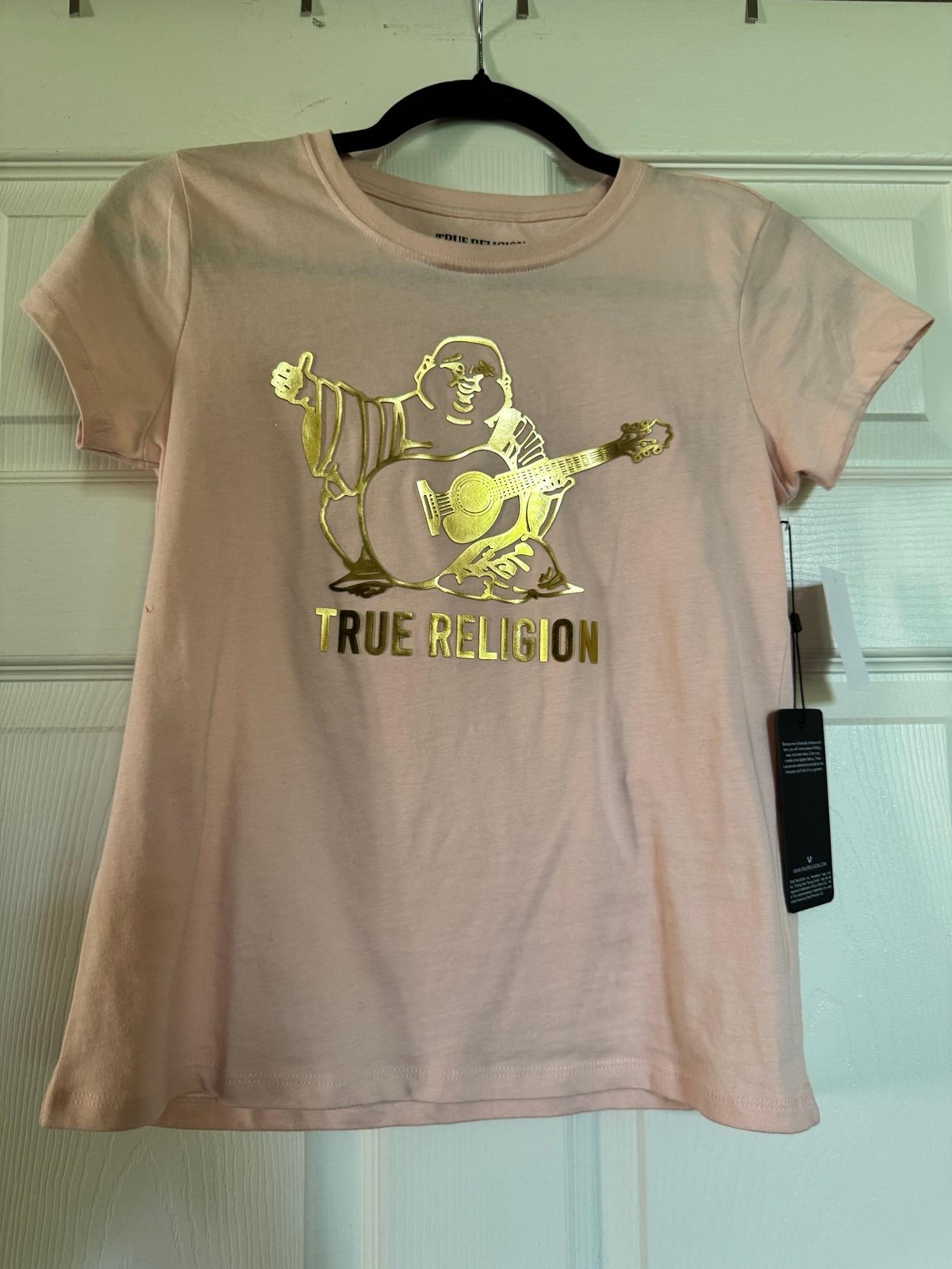 True Religion Golden Metal Buddha Women’s T-shirt M