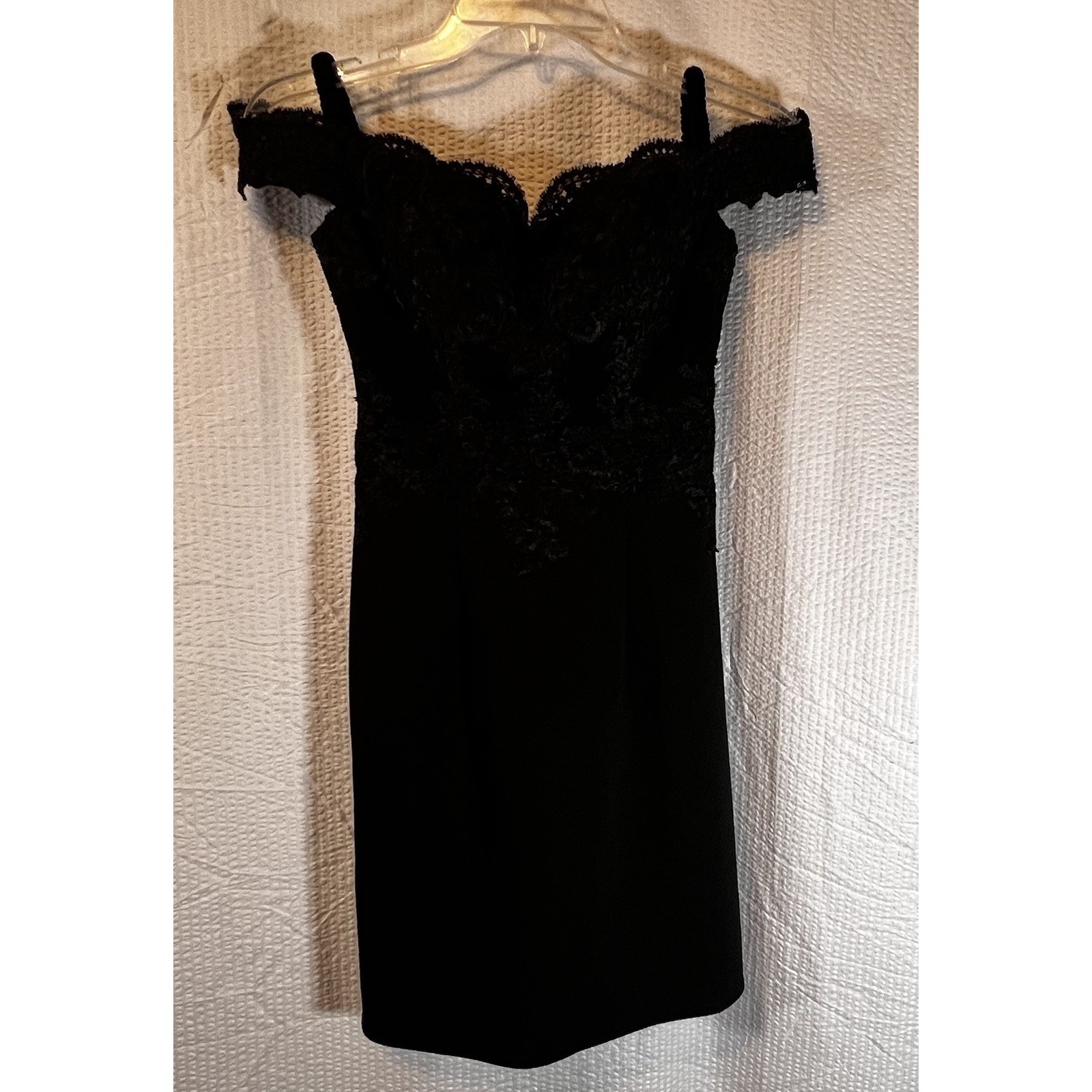 ANNY LEE Black Lace Strapless Dress Size XS Extra Small