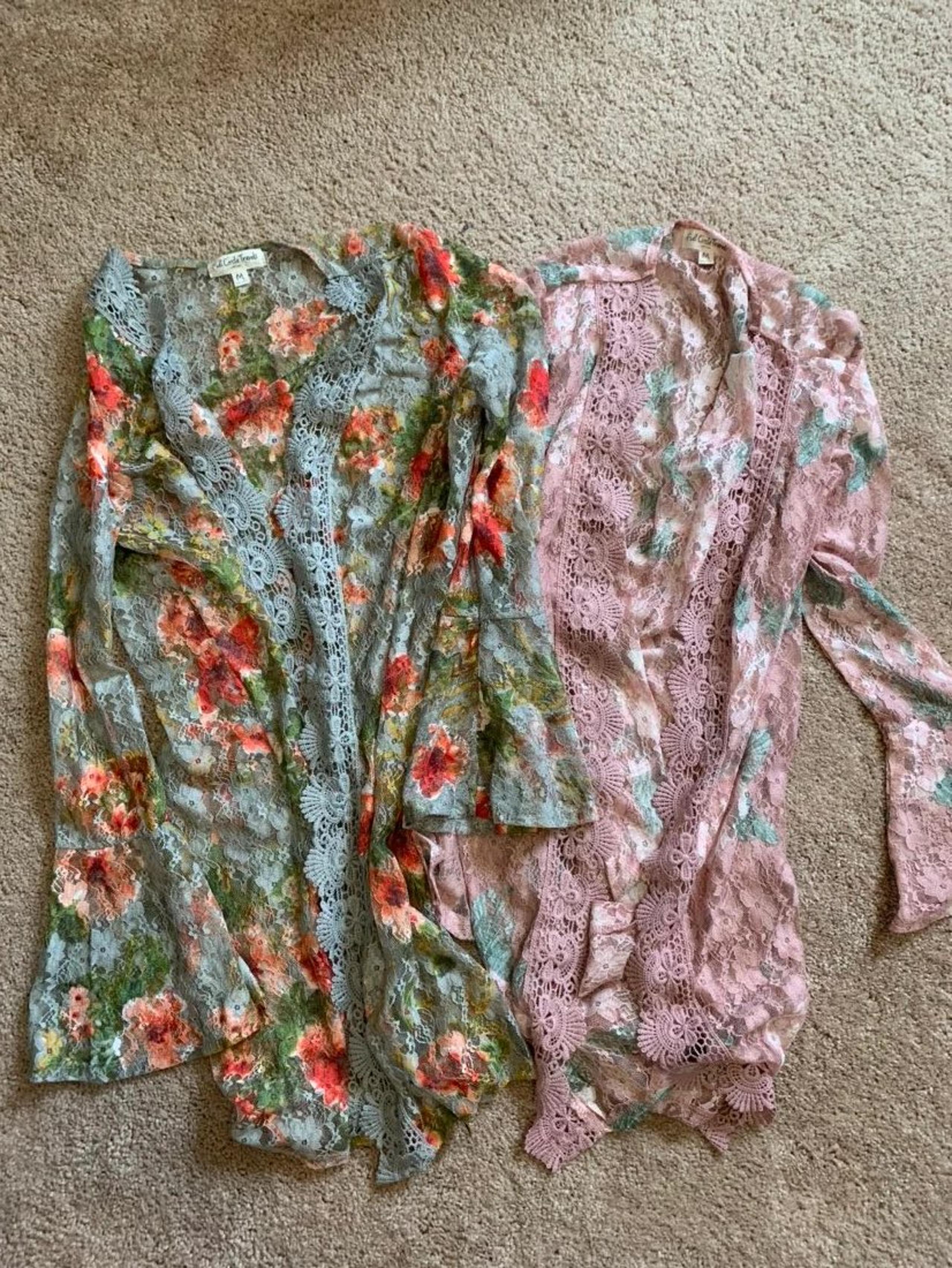 Two lace floral kiminos size M nwt