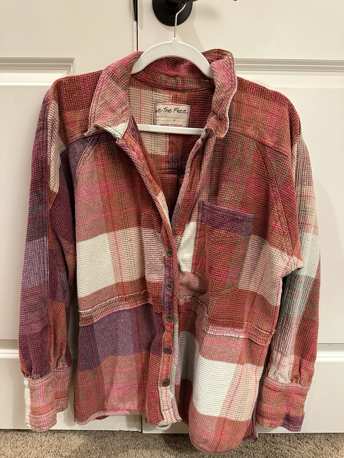 Free People Women’s Plaid Button Up Flannel Small
