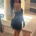 Pretty Little Thing Black Feather Dress With Gloves