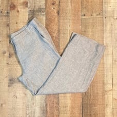 Garnet Hill Linen Pants Size 14 Grey Trousers Business Casual Lightweight EUC